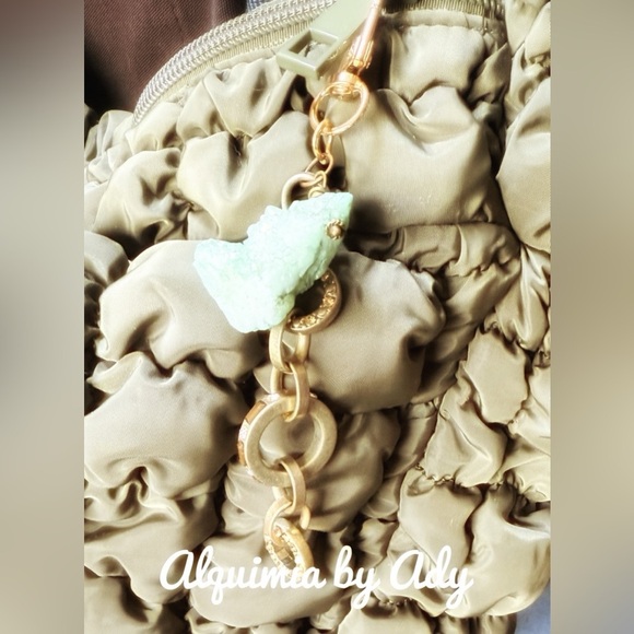 Rough Crystal Keychain | Natural Gemstone Keyring for  Aventurine geode key chain card holder amulet /clarity healing crystals